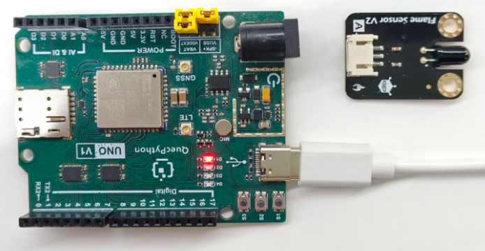 初学者视角体验：【EC800X Duino 开发板】传感器体验-火焰检测传感器！