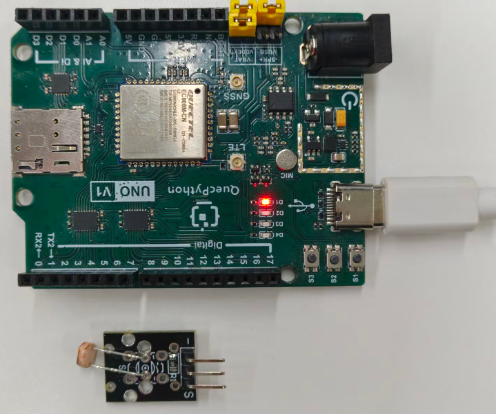初学者视角体验：【EC800X Duino 开发板】传感器体验-光照传感器